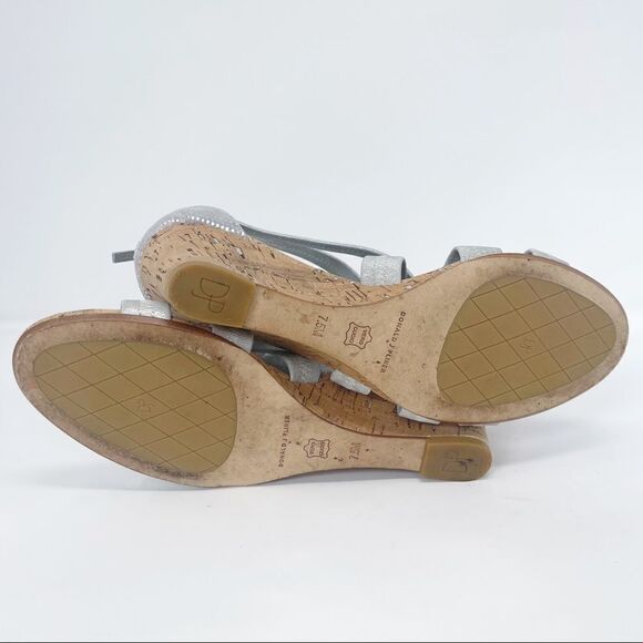 Donald J Pliner Jemi Strappy Wedge Sandal Silver Size 7.5 - Picture 8 of 10
